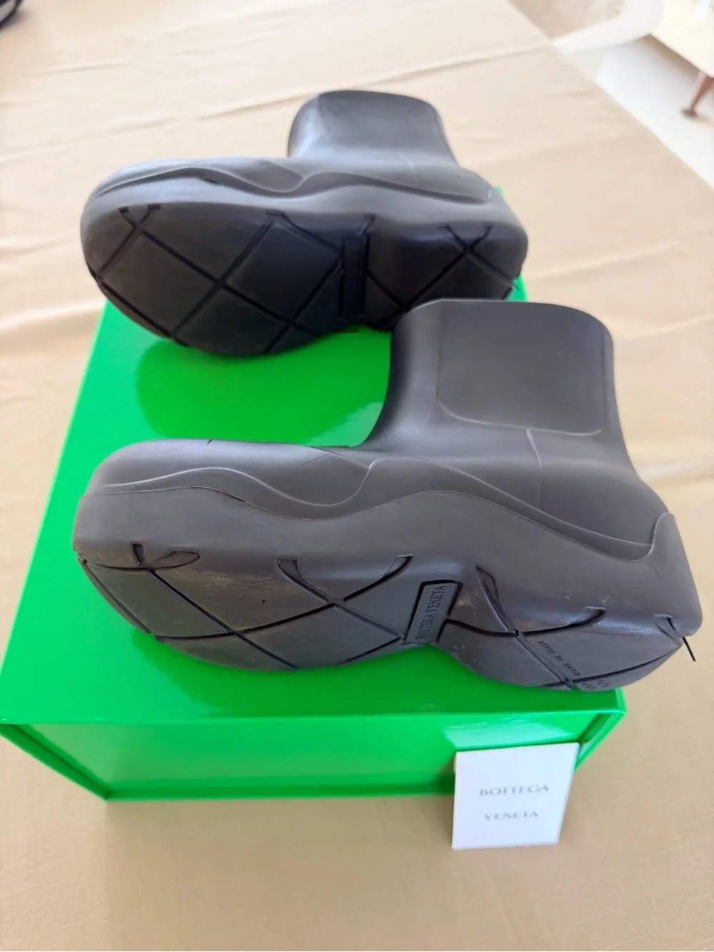 Bottega Veneta Black Matte Rubber Ankle Booties